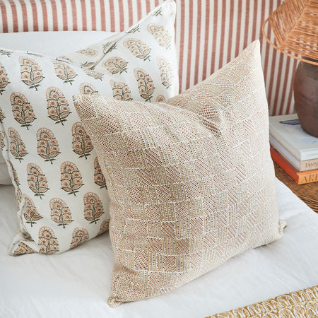 Zardosi Shell Pillow Cover on bed