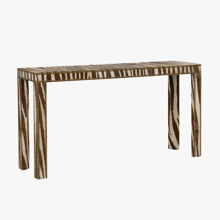 Zebra Hide on Hair Console Table 