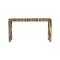 Zebra Console Table with brass nailheads