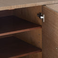 Zen Brown Grasscloth Cabinet stained interior