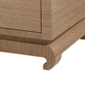 Zen Brown Grasscloth Grande Media Cabinet chow leg closeup