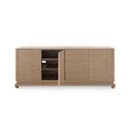 Zen Brown Grasscloth Grande Media Cabinet with open door