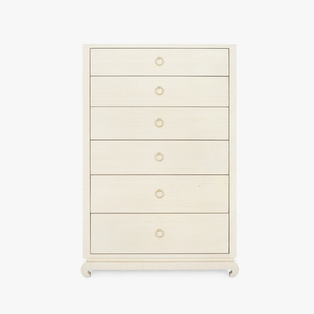 Zen Natural Grasscloth Tall Dresser