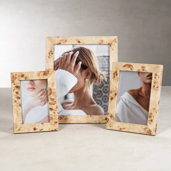 Burl Wood Photo Frames available in 3 sizes