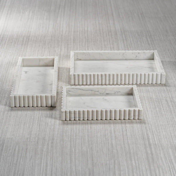Scalloped White Marble Trays from Dear Keaton