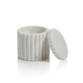 Scalloped White Marble Canister