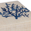 Blue Coral Raffia Lidded Decorative  Box