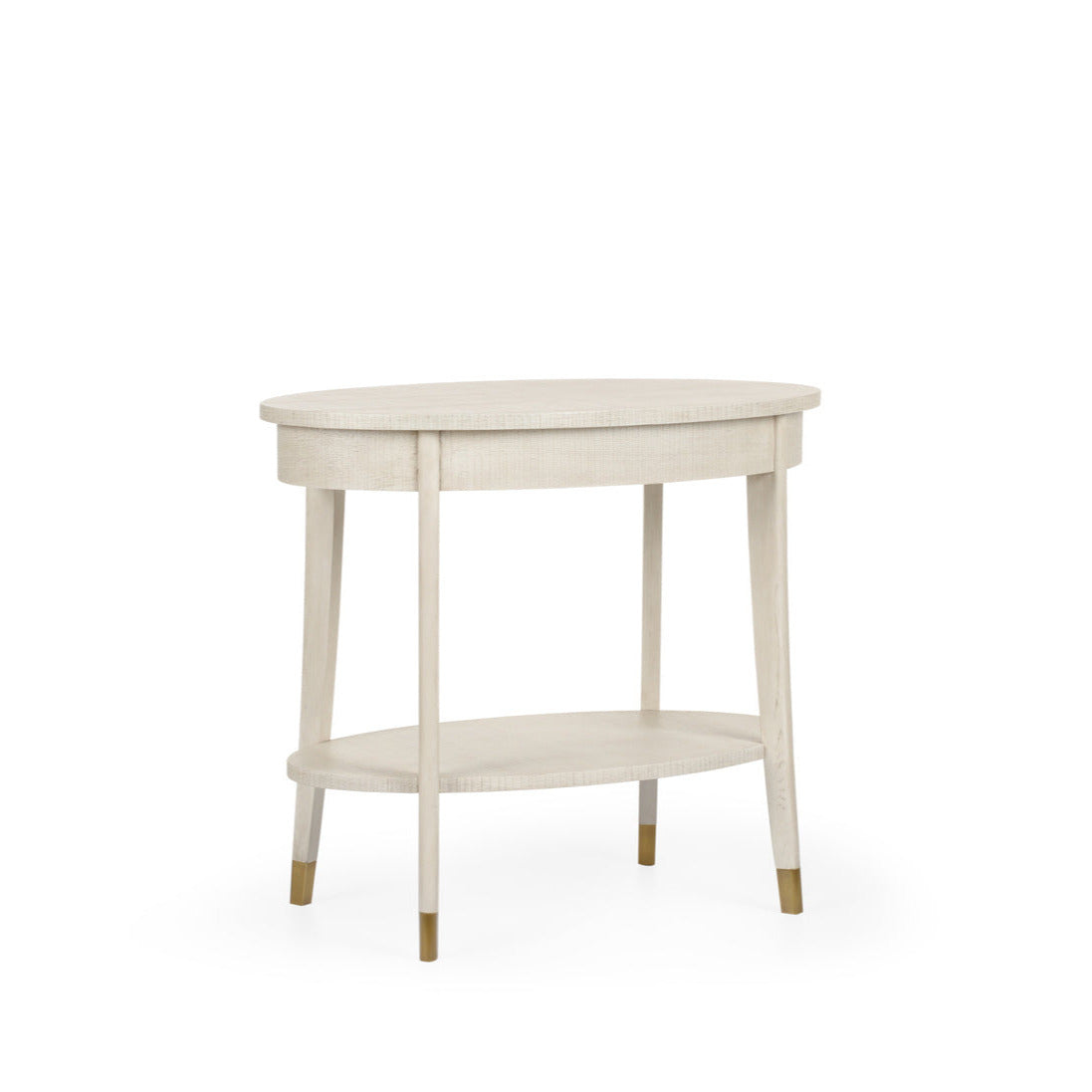 Zolman Cerused Oak Oval Side Table