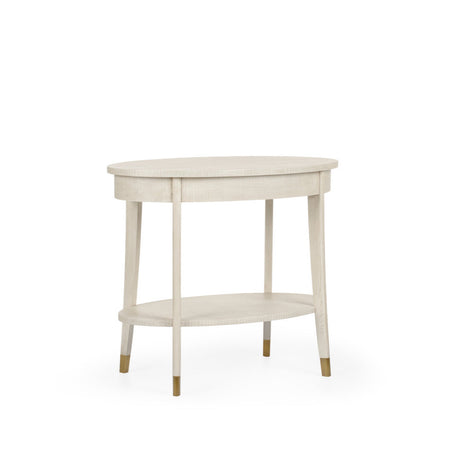 Zolman Cerused Oak Oval Side Table