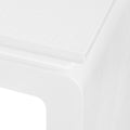 Zuri White Console Table corner closeup