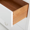 Zuri White Double Dresser stained drawer interior