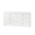Zuri White Double Dresser with gold drawer pulls