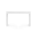 Zuri White Lacquered Linen Console Table with Chow Feet