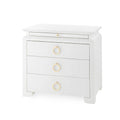 Zuri White Lacquered Linen Nightstand 