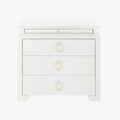 Zuri White Nightstand with three drawers