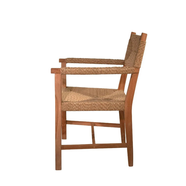 Set of Two Malabar Teak Arm Chairs Side View