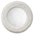 Summerset White Beaded Mirror from Dear Keaton