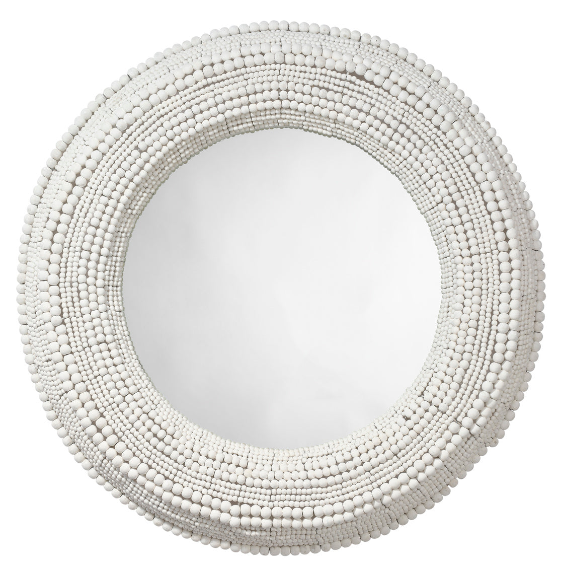 Summerset White Beaded Mirror from Dear Keaton