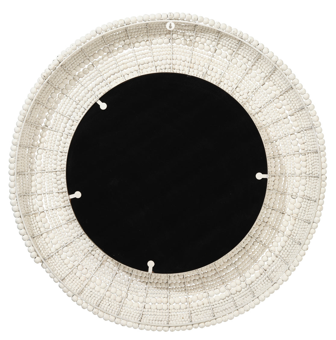 Summerset White Beaded Mirror Back View