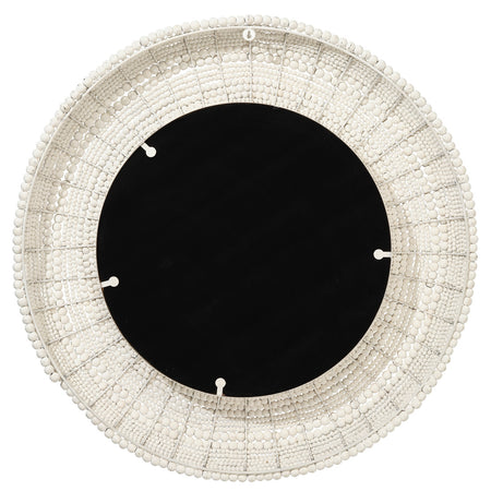 Summerset White Beaded Mirror Back View