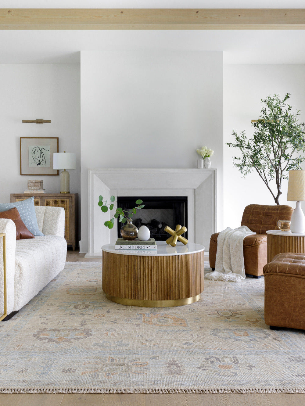 Averitt Wool Rug Styled in living room