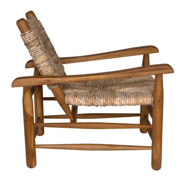 Burek Woven Rush Chair with Teak Frame