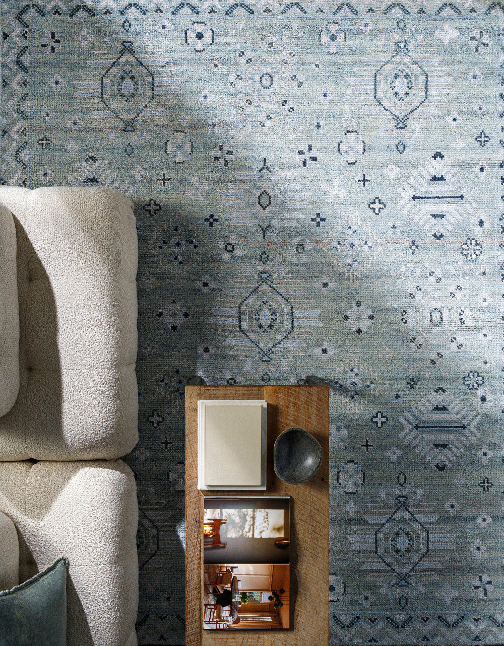 Reynosa Rug overhead styled shot