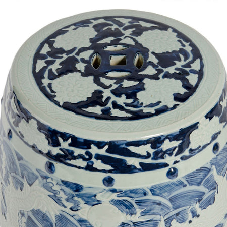 Carved Dragon Garden Stool