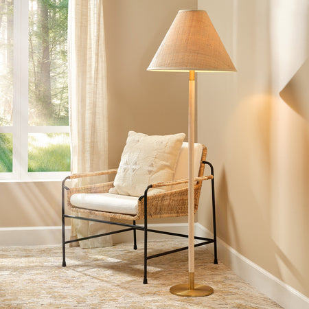 Monterey Floor Lamp with Raffia Cone Shade