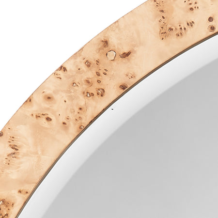 Tatum Round Burl Mirror Closeup