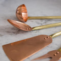 Copper and Brass utensils close up