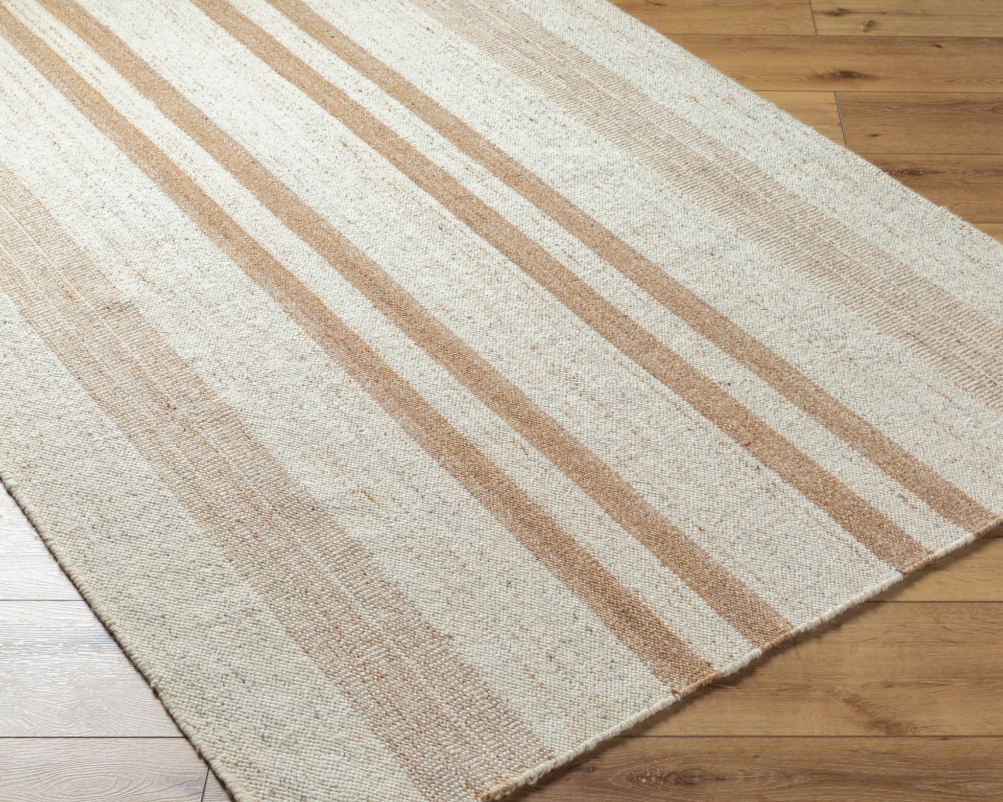 Wells Stripe Rug - Neutral Flatweave Wool Rugs - Dear Keaton