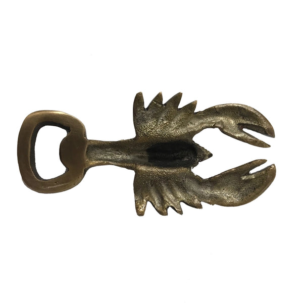 Antiqued Brass Lobster Bottle Opener underneath
