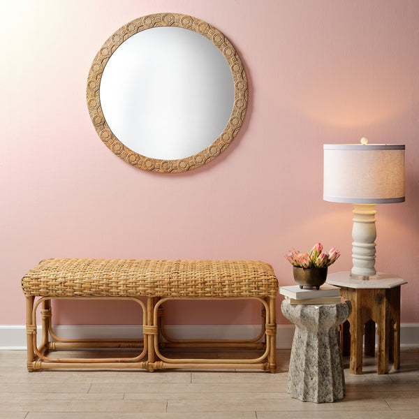 Relief Carved Round Mirror Styled
