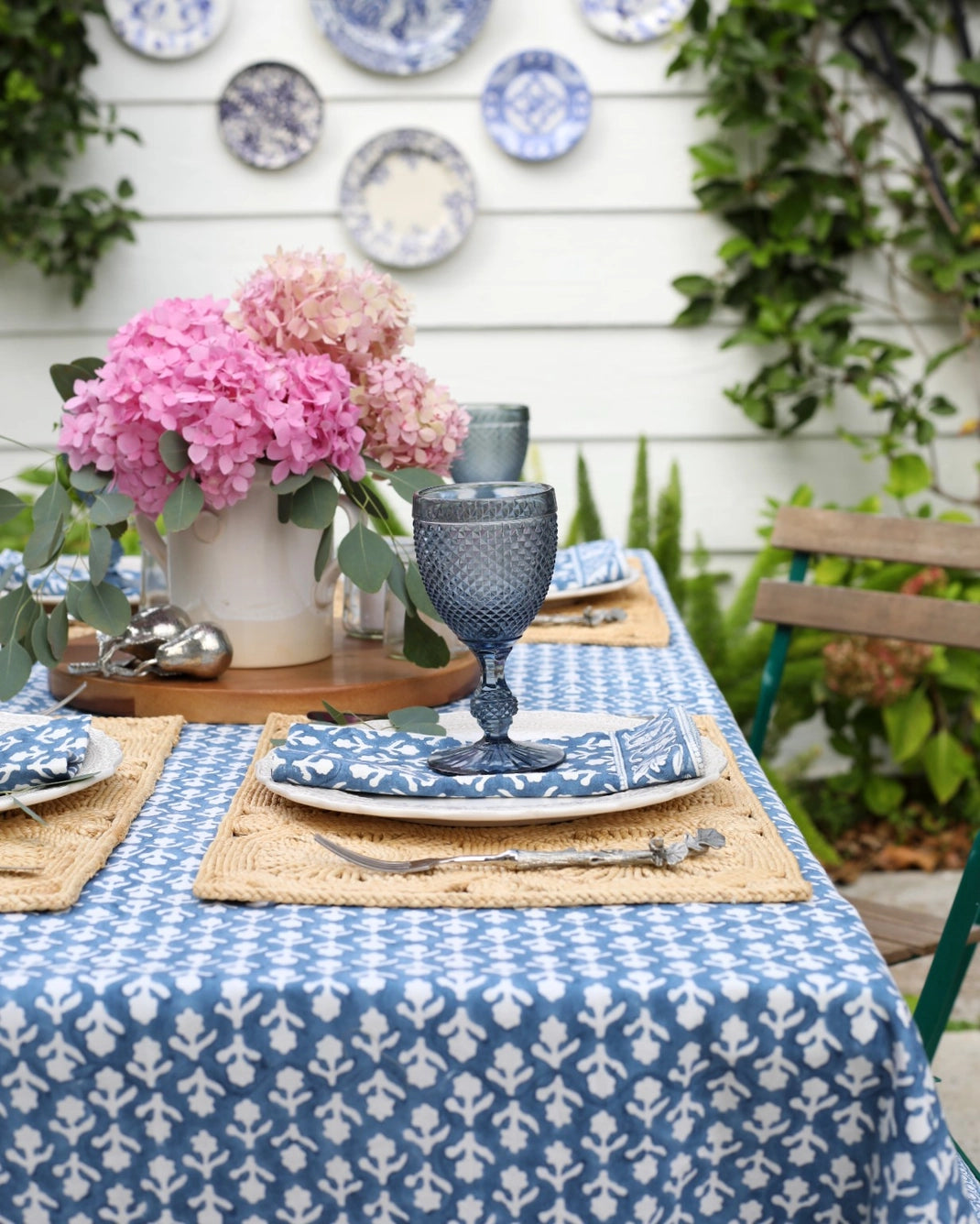 Charlotte Indigo Napkins with matching tablecloth