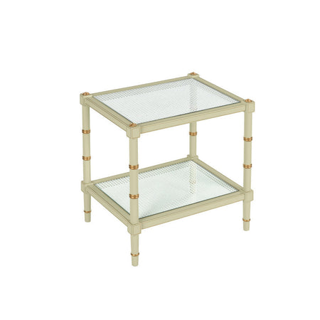 Cabana Celery Side Table with glass tops