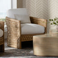 Palecek Capitola Rattan Lounge Chair styled in living room