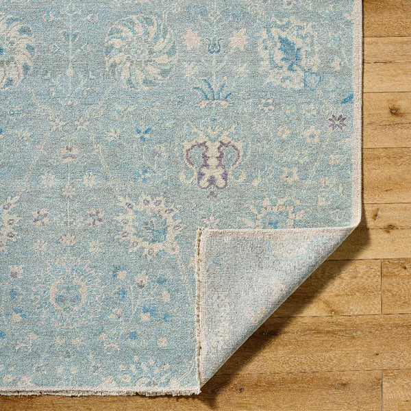 Hand knotted Camille Wool Rug with folded corner