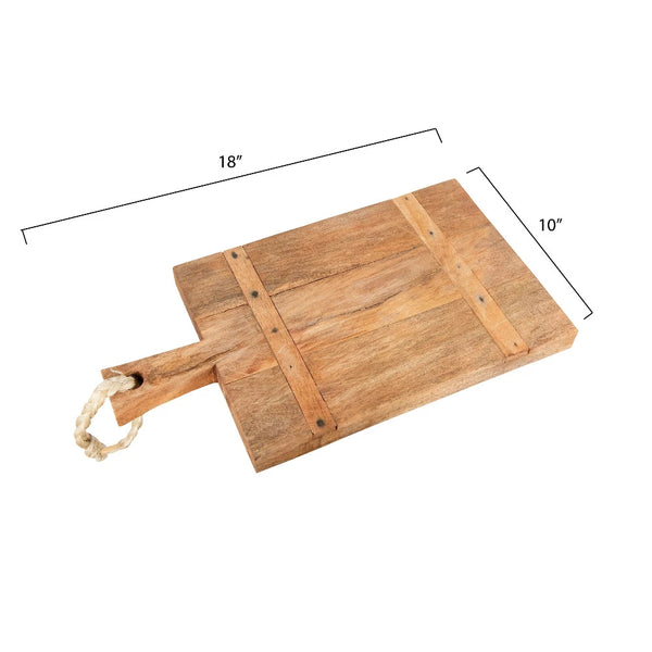 Rustic Wood Cheese Board with dimensions