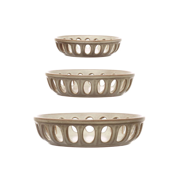 Stoneware Basket Set - Three Sizes