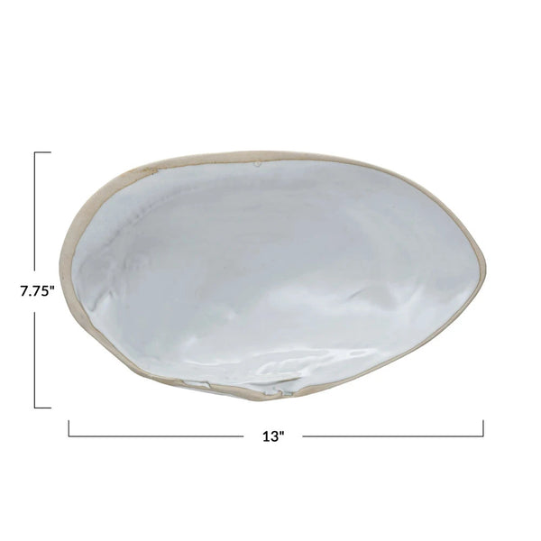 Stoneware Shell Serving Dish dimensions