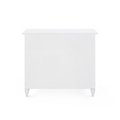 Flavie Three Drawer White End Table back view