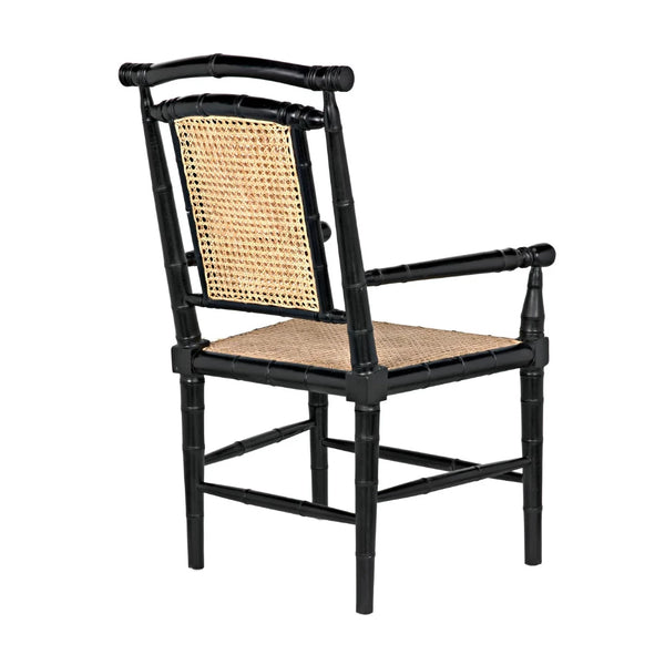 Colonial Bamboo Arm Chair Back View