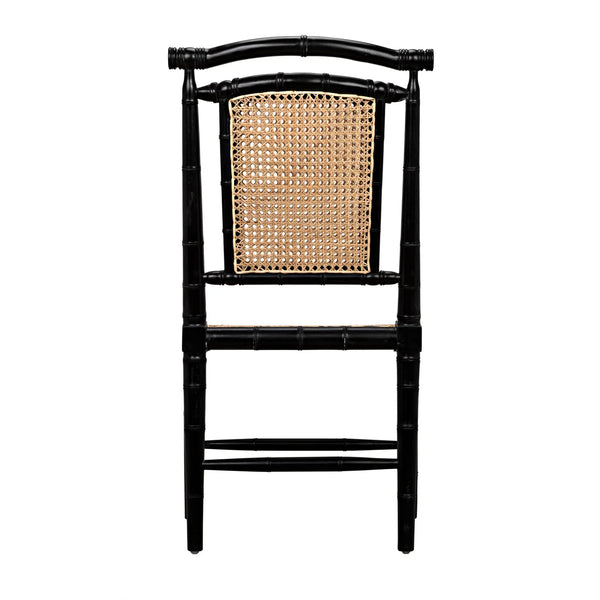 Colonial Bamboo Side Chair Black Mahogany Back