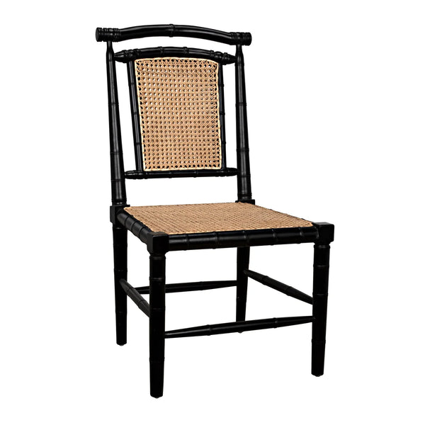 Colonial Bamboo Black Mahogany Side Chair from NOIR