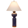 Paloma Persian Blue Table Lamp illuminated