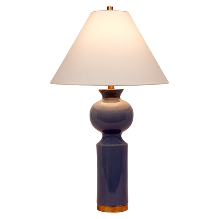 Paloma Persian Blue Table Lamp illuminated