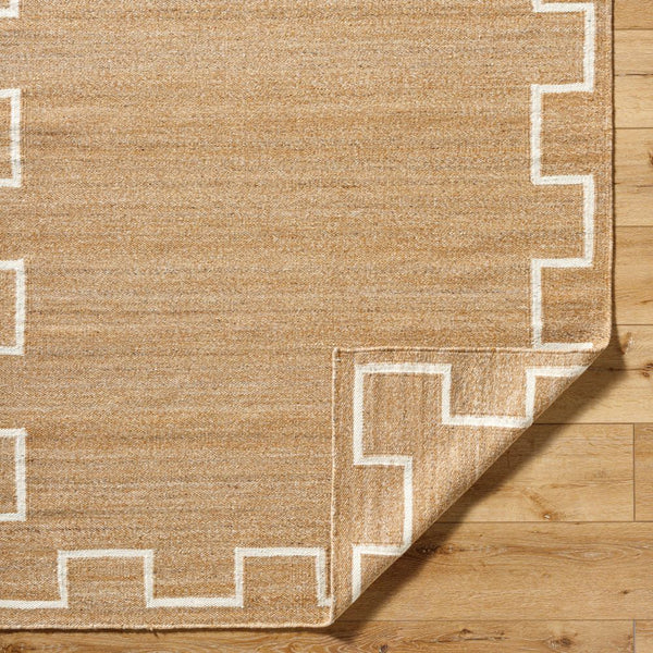 Attica Flatweave Wool Rug with corner folded