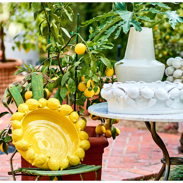 Ceramic Lemon Bowl Garden Scene