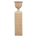 Braided Wicker Tall  Square Pedestal and Urn